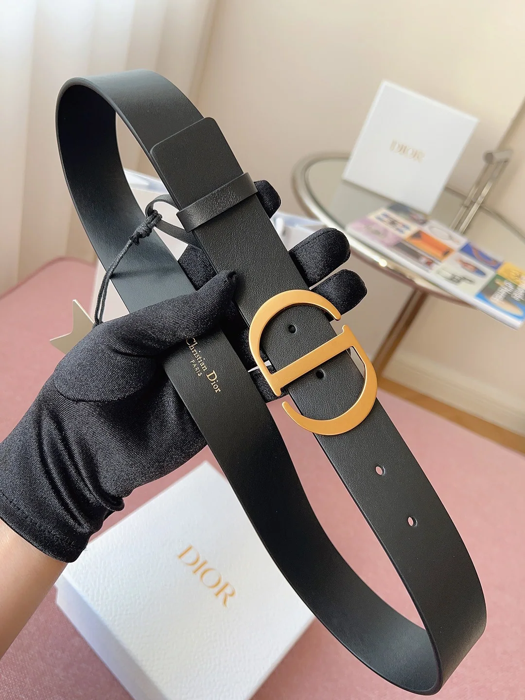 디올 천연 가죽 벨트 상세 이미지 3
