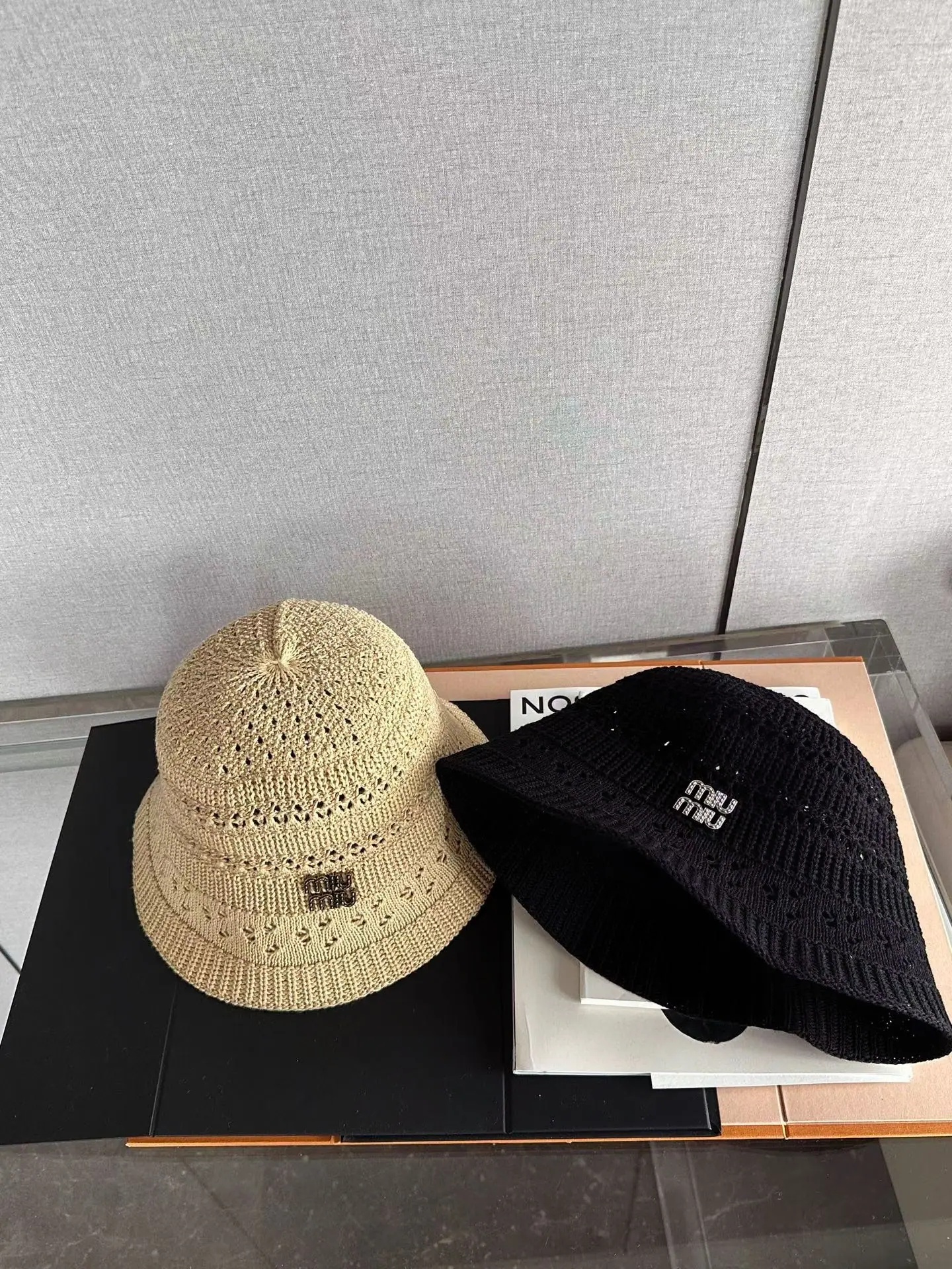 미우미우 면 홑뜨기 버킷햇 상세 이미지 3