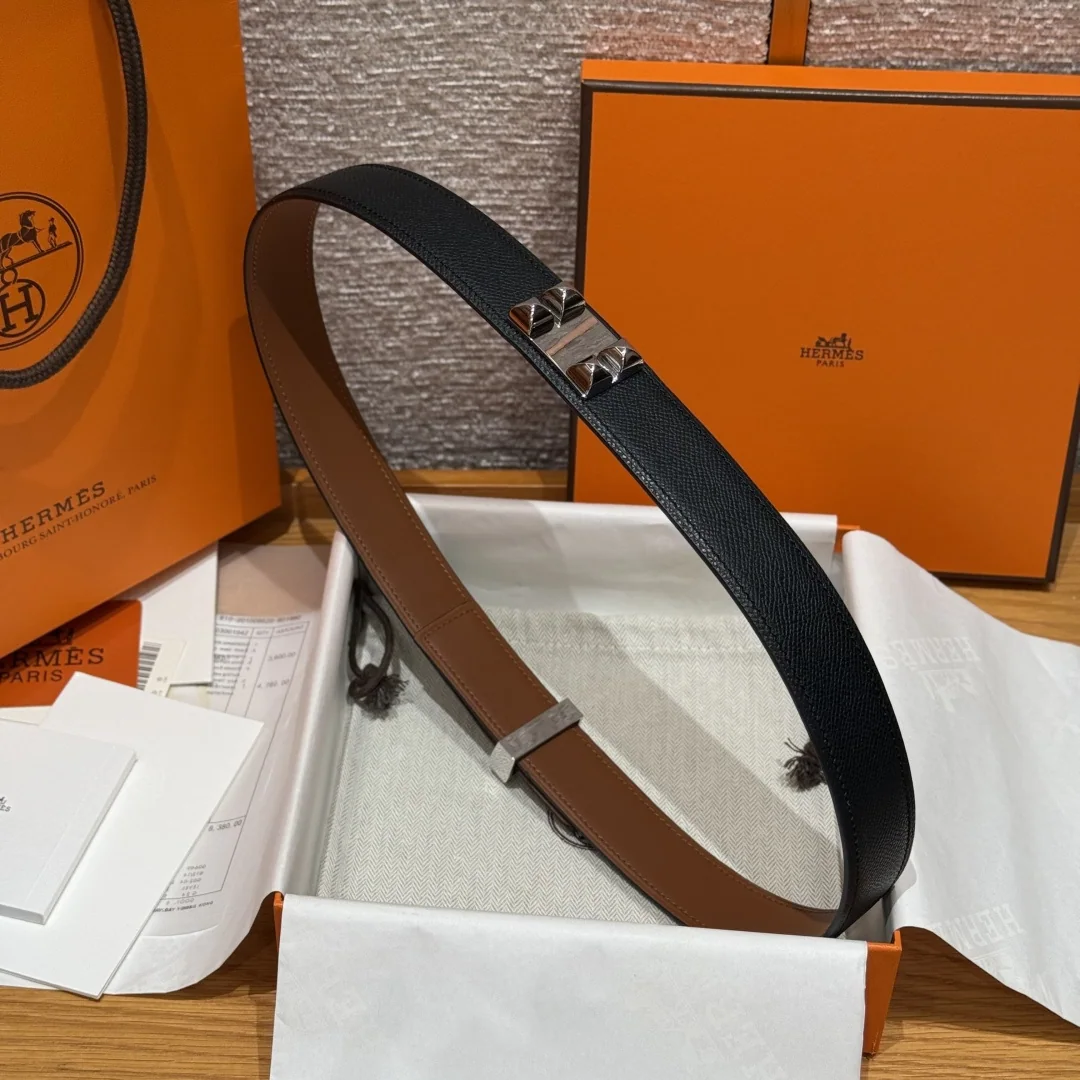 에르메스 코리에르 드 시앙 32mm 엡손 카프스킨 벨트 상세 이미지 4