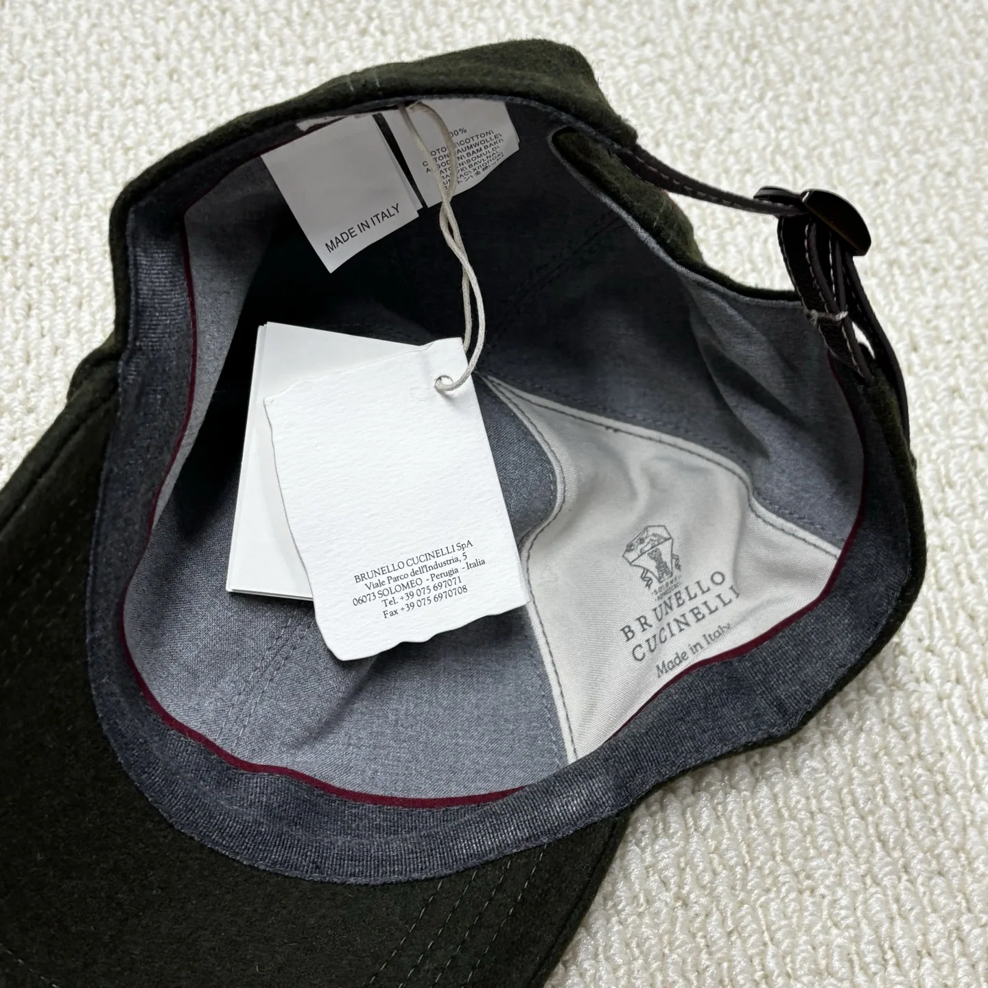 브루넬로쿠치넬리 가죽 울 베이스볼 캡 상세 이미지 8