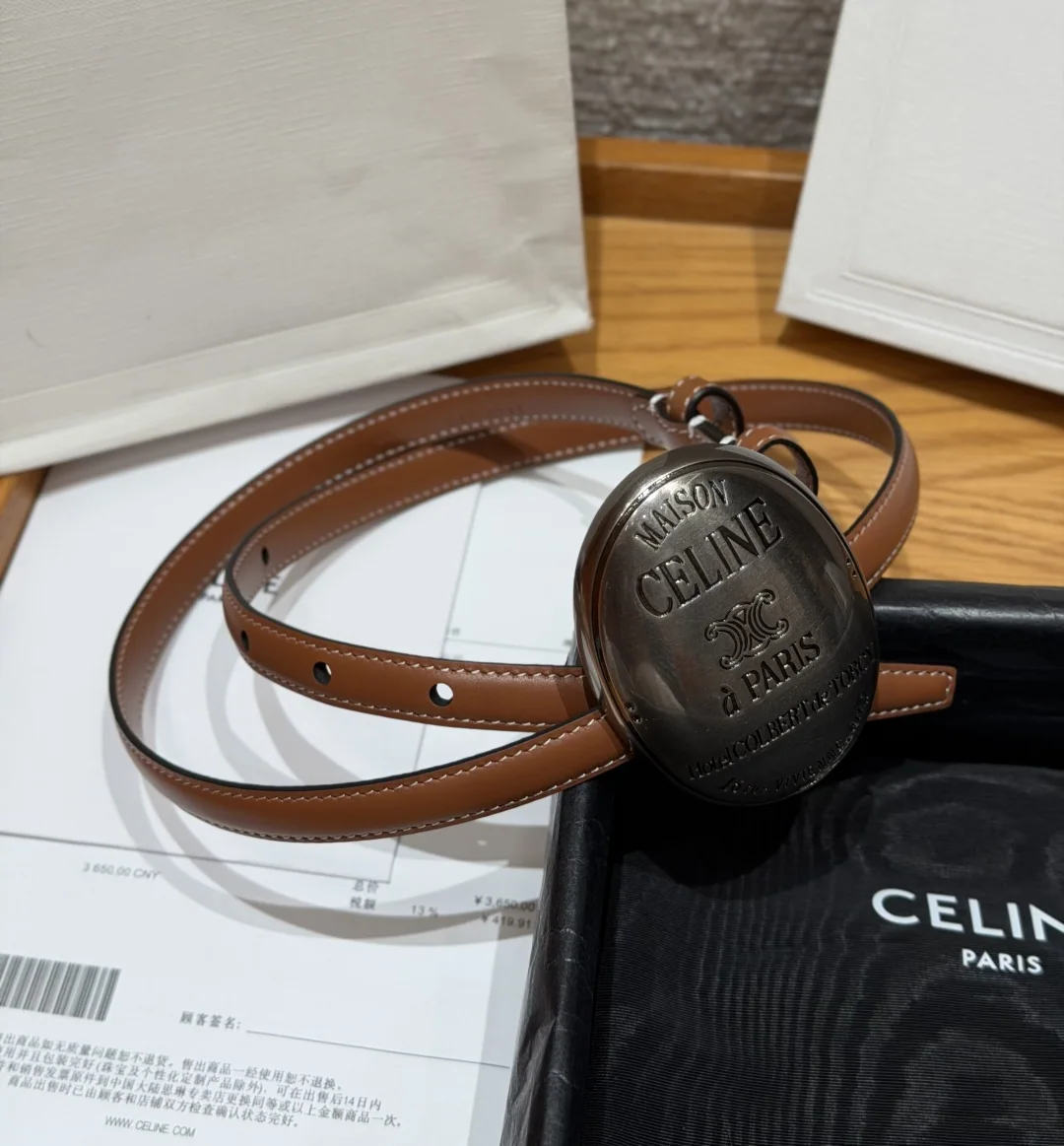 셀린느 13mm 가죽 벨트 177153