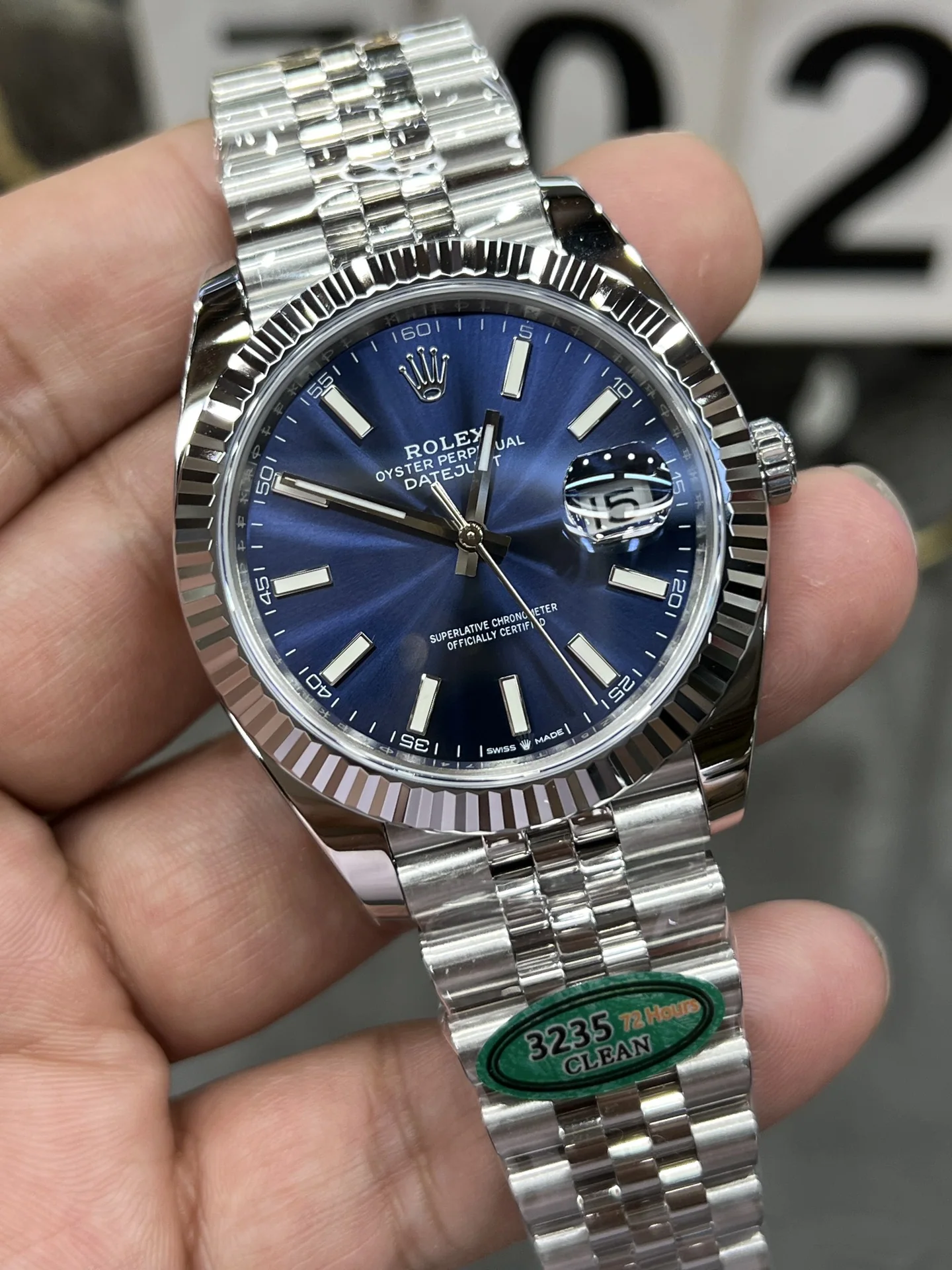 롤렉스 데이트저스트 블루 다이얼 시계 상세 이미지 5
