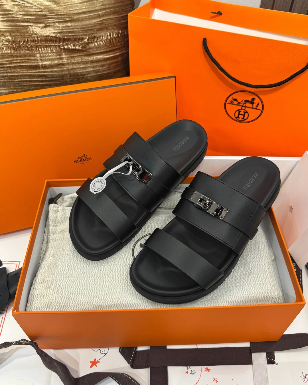 에르메스 잭슨 카프스킨 샌들 상세 이미지 3