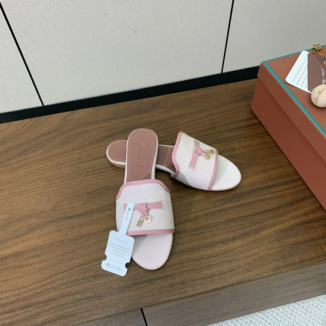 로로피아나 컬러 블록 플랫 샌들 상세 이미지 4