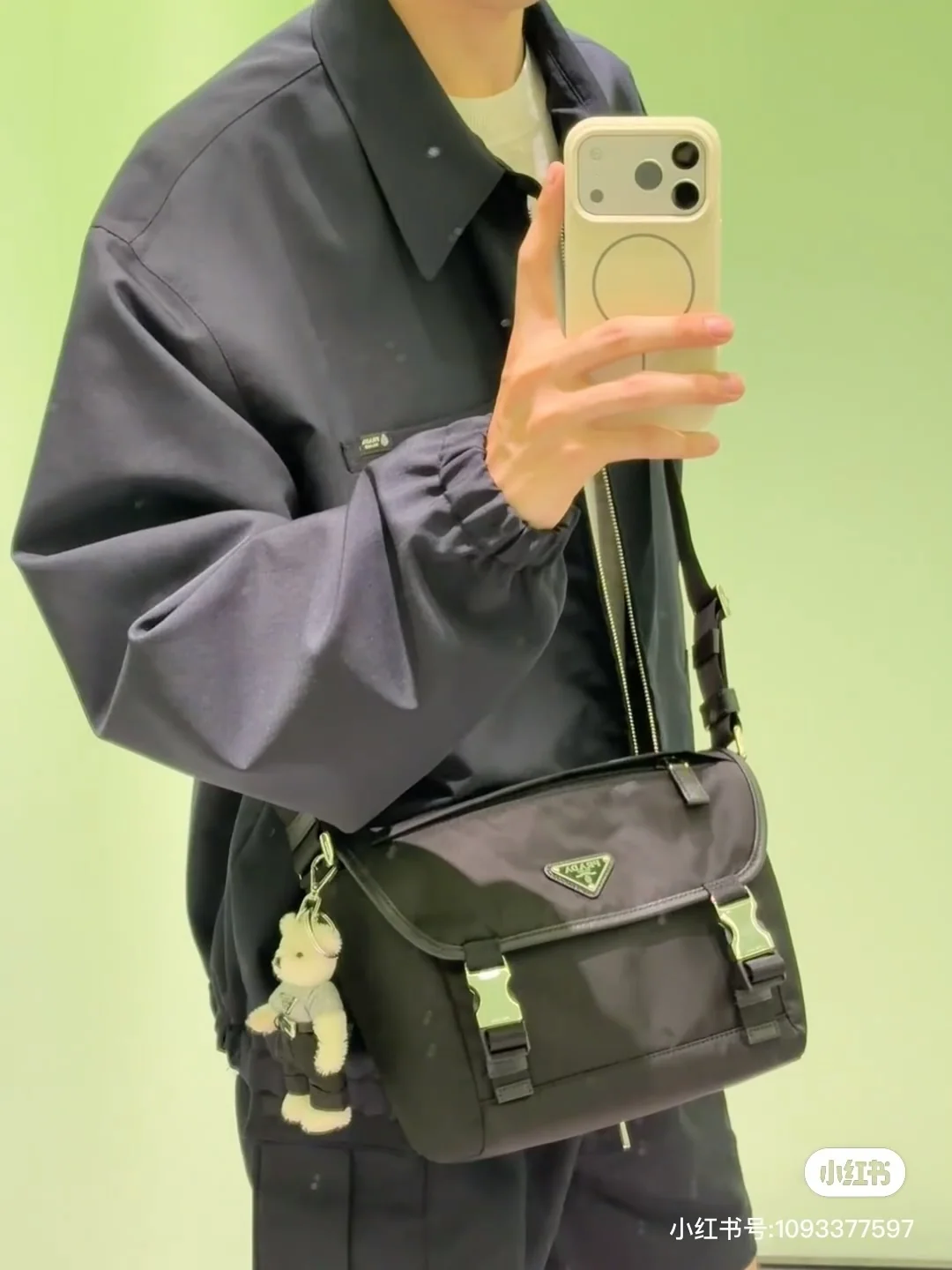 프라다 여성 네이비 울 재킷 반팔 상세 이미지 8