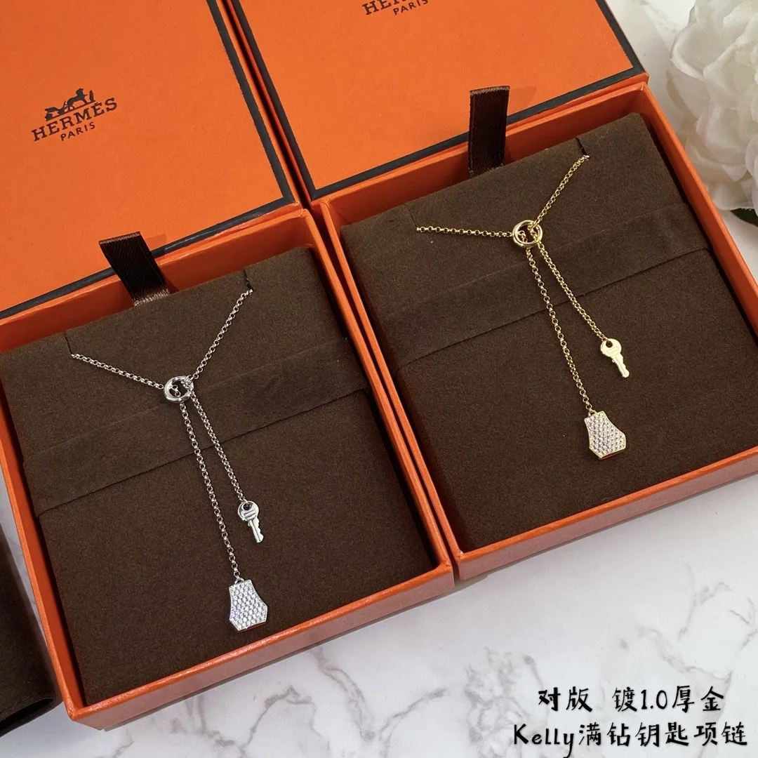 에르메스 18 K 골드 자물쇠 열쇠 목걸이 상세 이미지 6