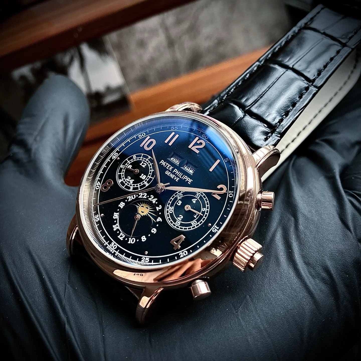 파텍필립 투르비용 드래곤 다이얼 자동 레더스트랩 스틸 레플리카 44145 Patek Philippe 상세 이미지 8