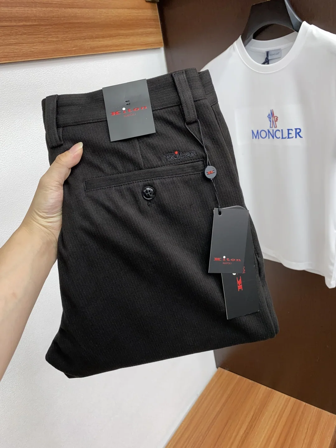 키톤 남성 린넨 수트 바지 2025 SS 상세 이미지 1