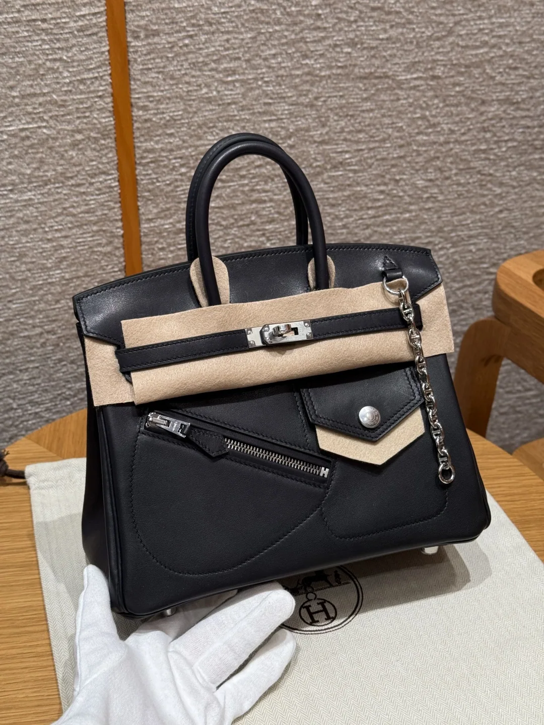 에르메스 버킨 25 블랙 가방 144414