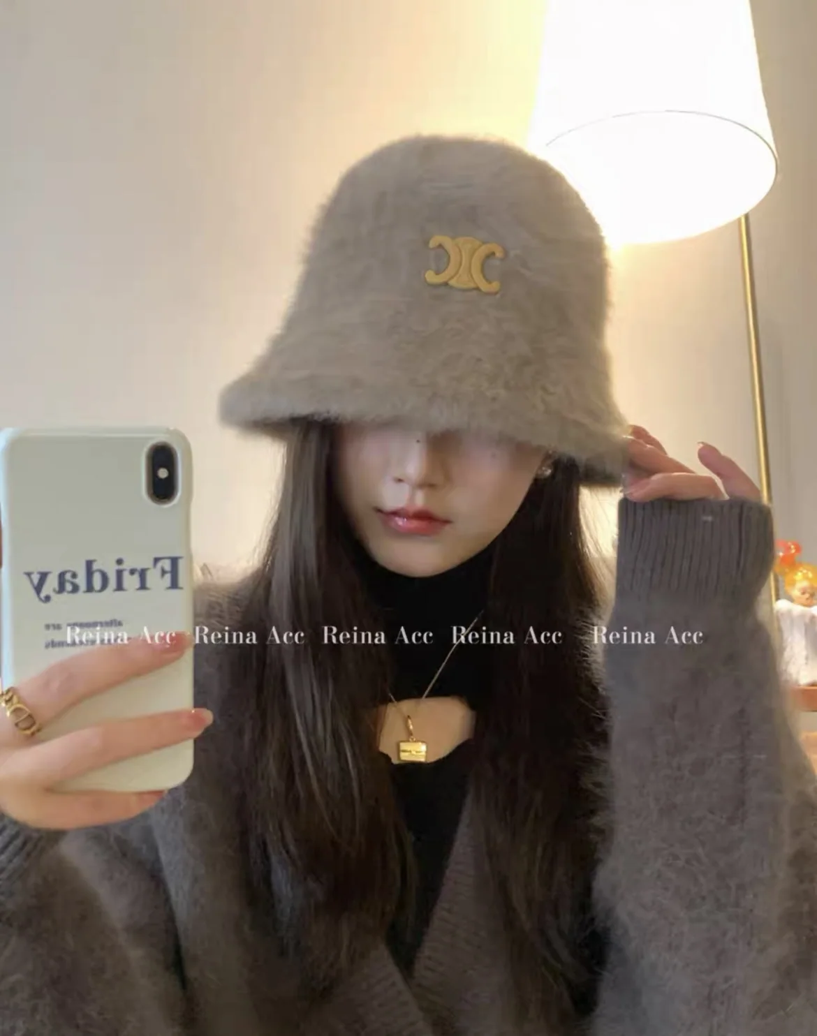 셀린느 토끼 모피 어부 모자 상세 이미지 2