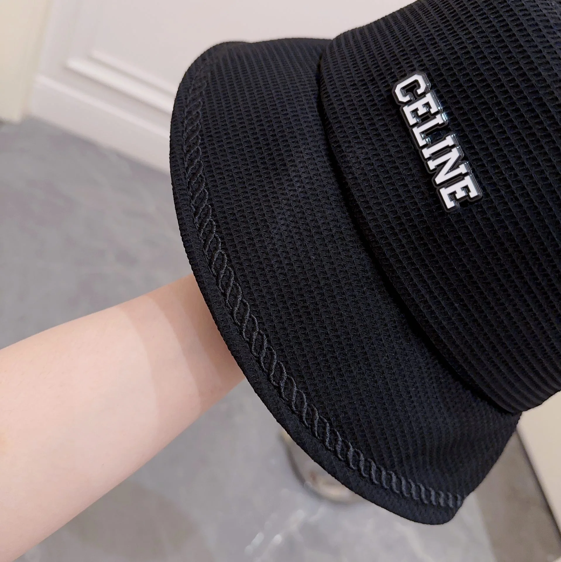 셀린느 체크 코튼 자카드 어부 모자 상세 이미지 8