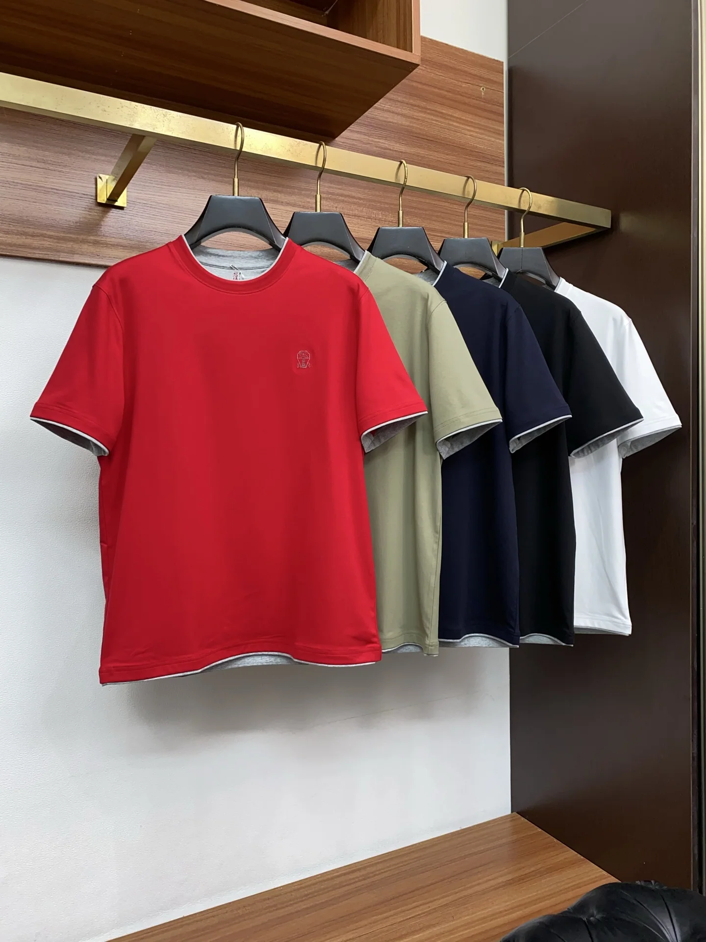 브루넬로쿠치넬리 면 크루넥 반팔 티셔츠 M-3 XL 상세 이미지 9