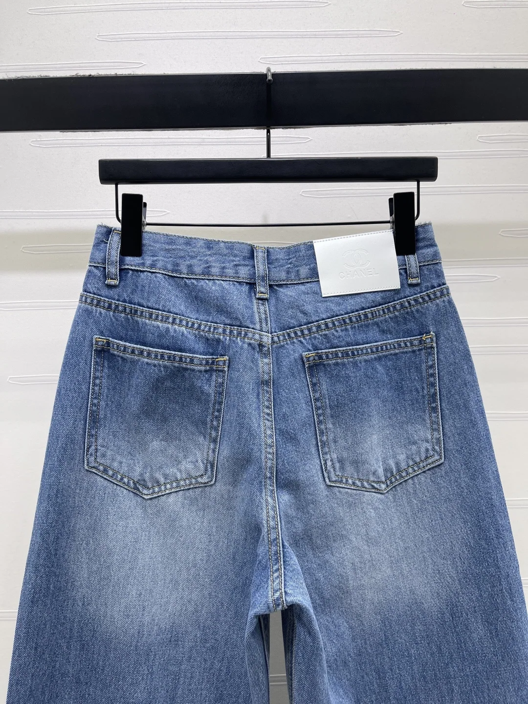 샤넬 롤업 와이드 레그 코튼 데님 바지 상세 이미지 7