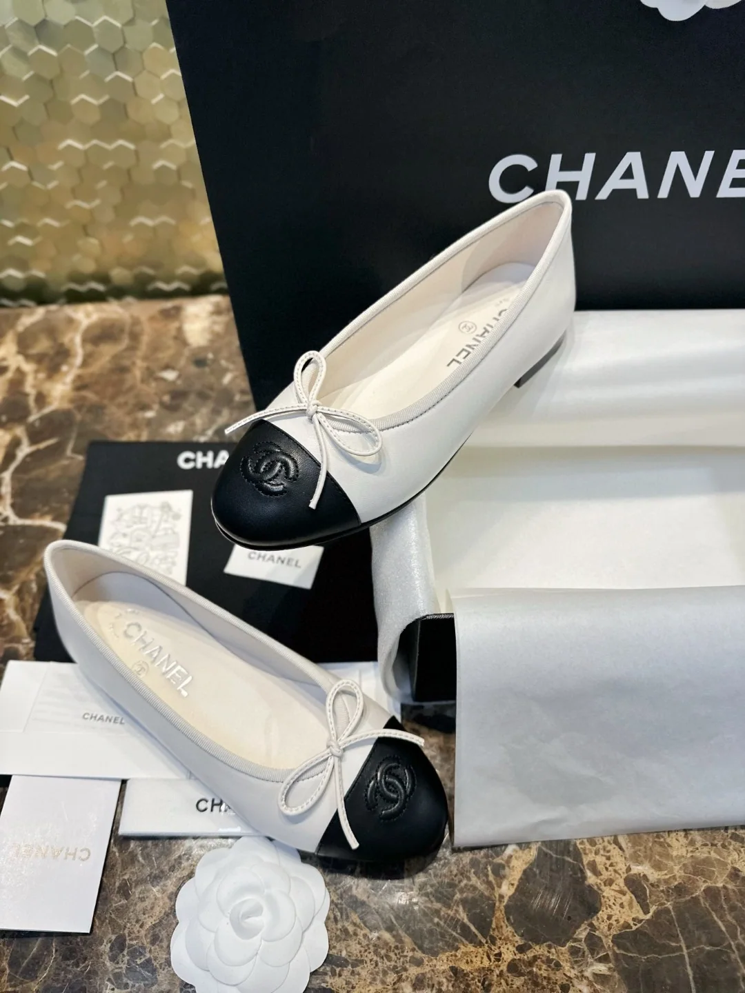 샤넬 베이지 발레 플랫 신발 3455 상세 이미지 8