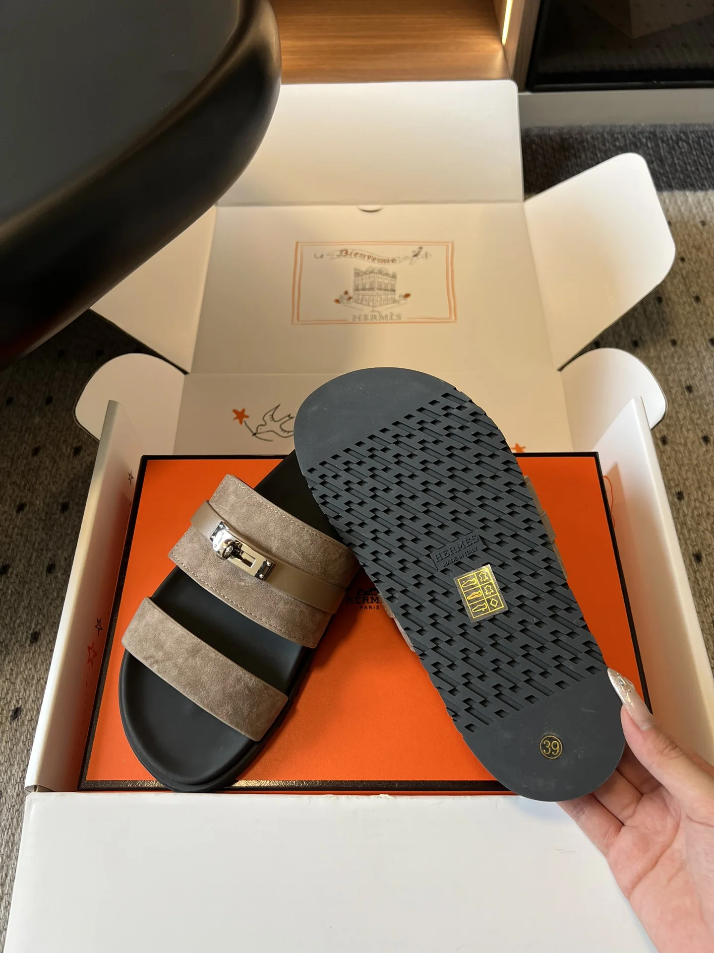 에르메스 더블 스트랩 켈리 버클 슬리퍼 상세 이미지 3