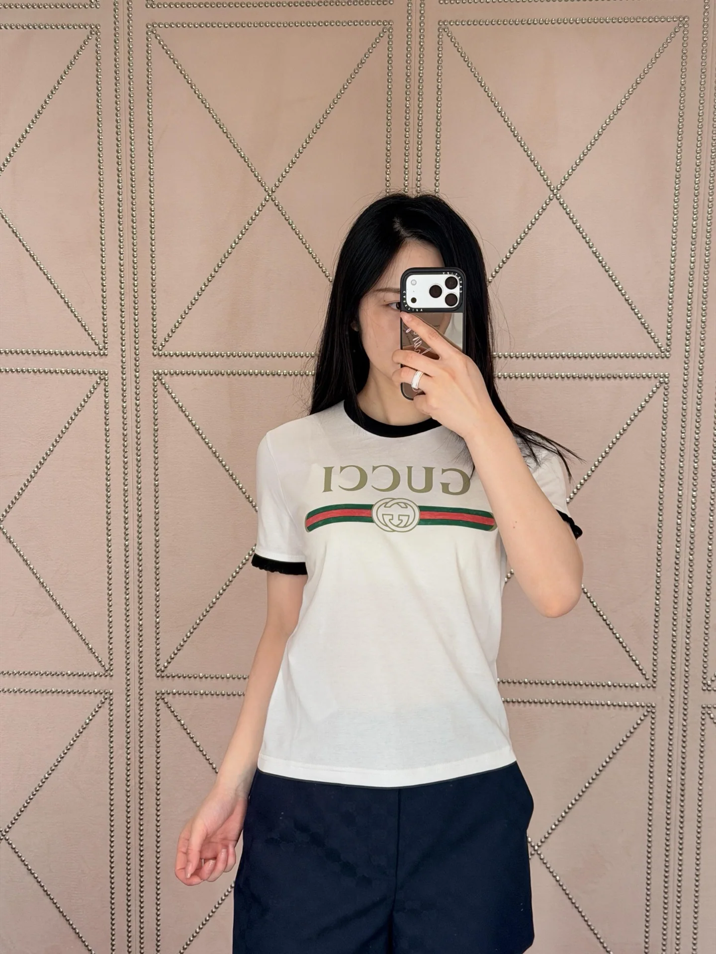 구찌 레터 프린트 프릴 반팔 티셔츠 26 SS 상세 이미지 7