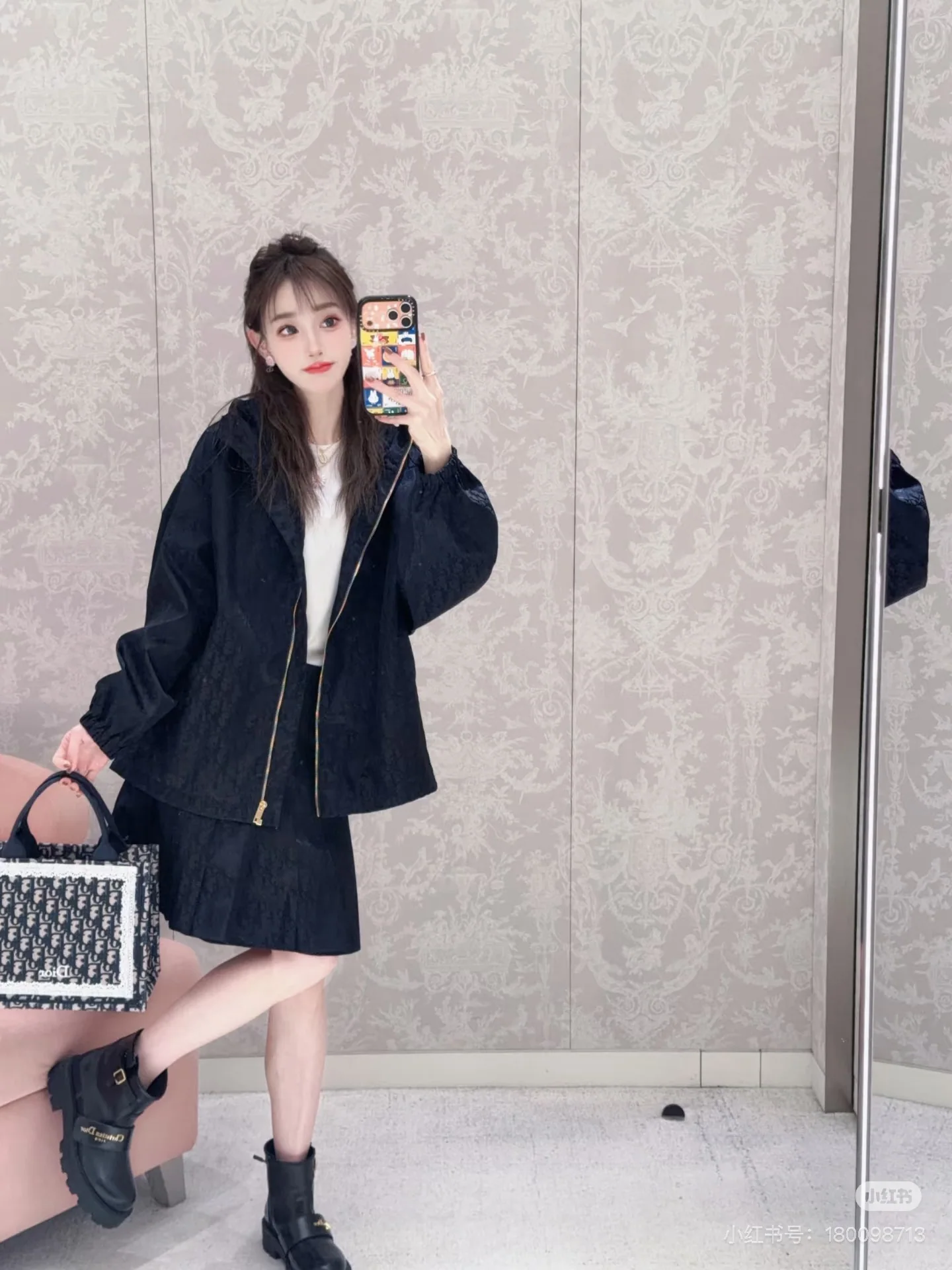 디올 그린 모노그램 자카드 윈드브레이커 자켓 상세 이미지 6