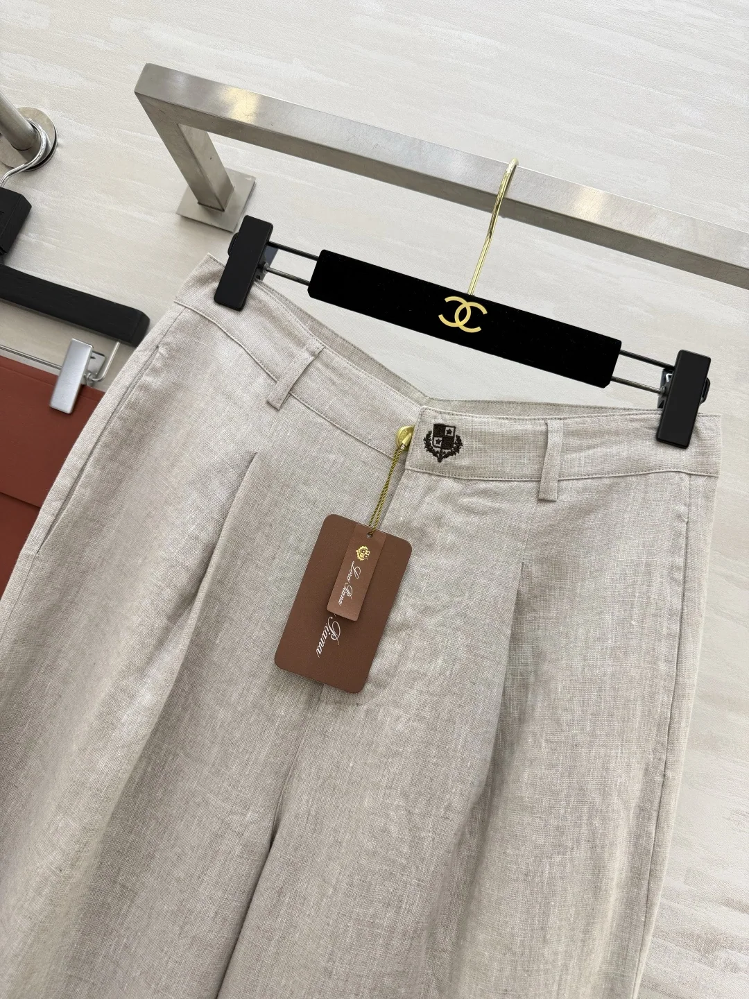 로로피아나 린넨 하이웨스트 여성 바지 상세 이미지 2
