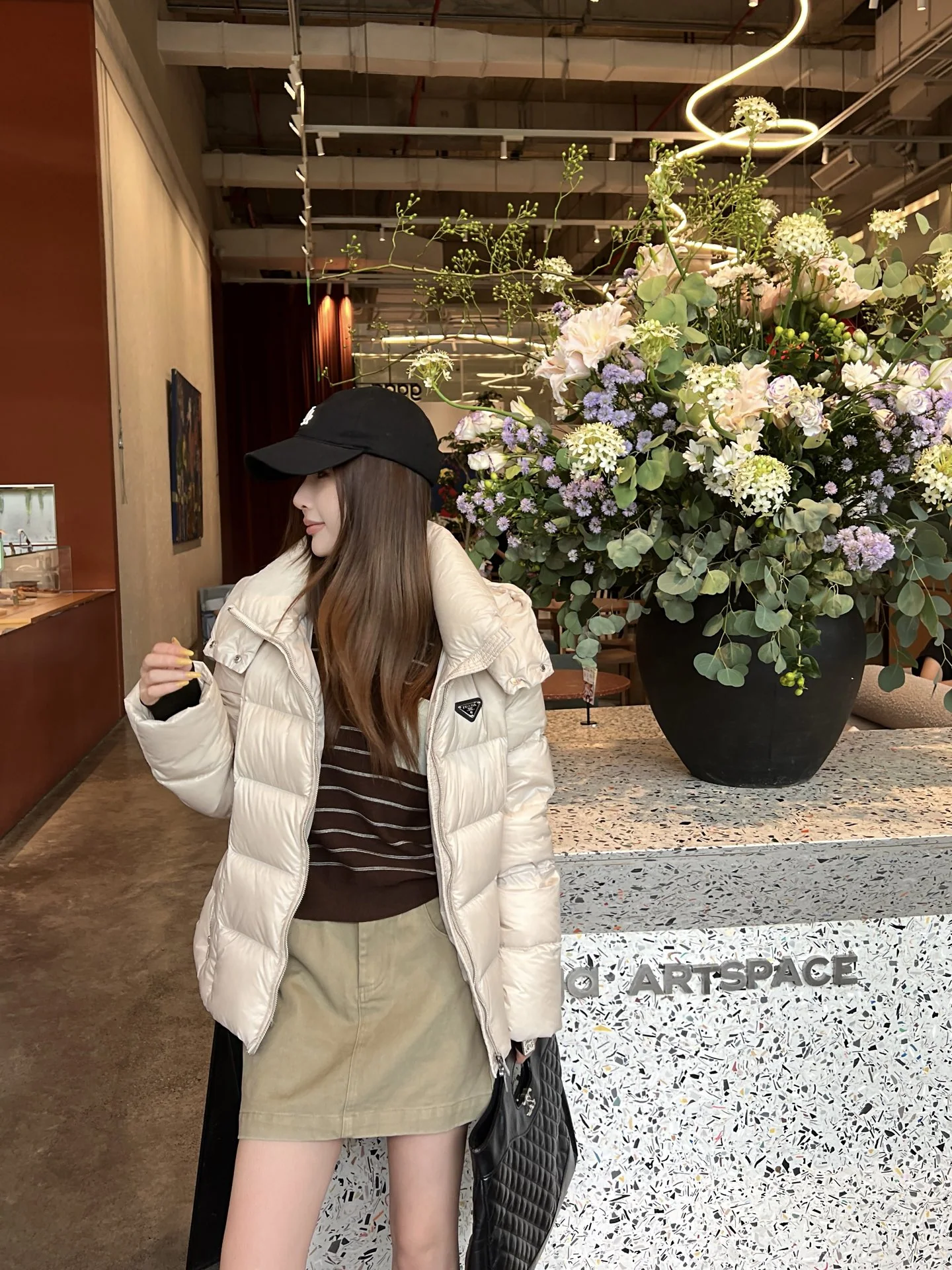 프라다 후드 다운 자켓 여성용 156336
