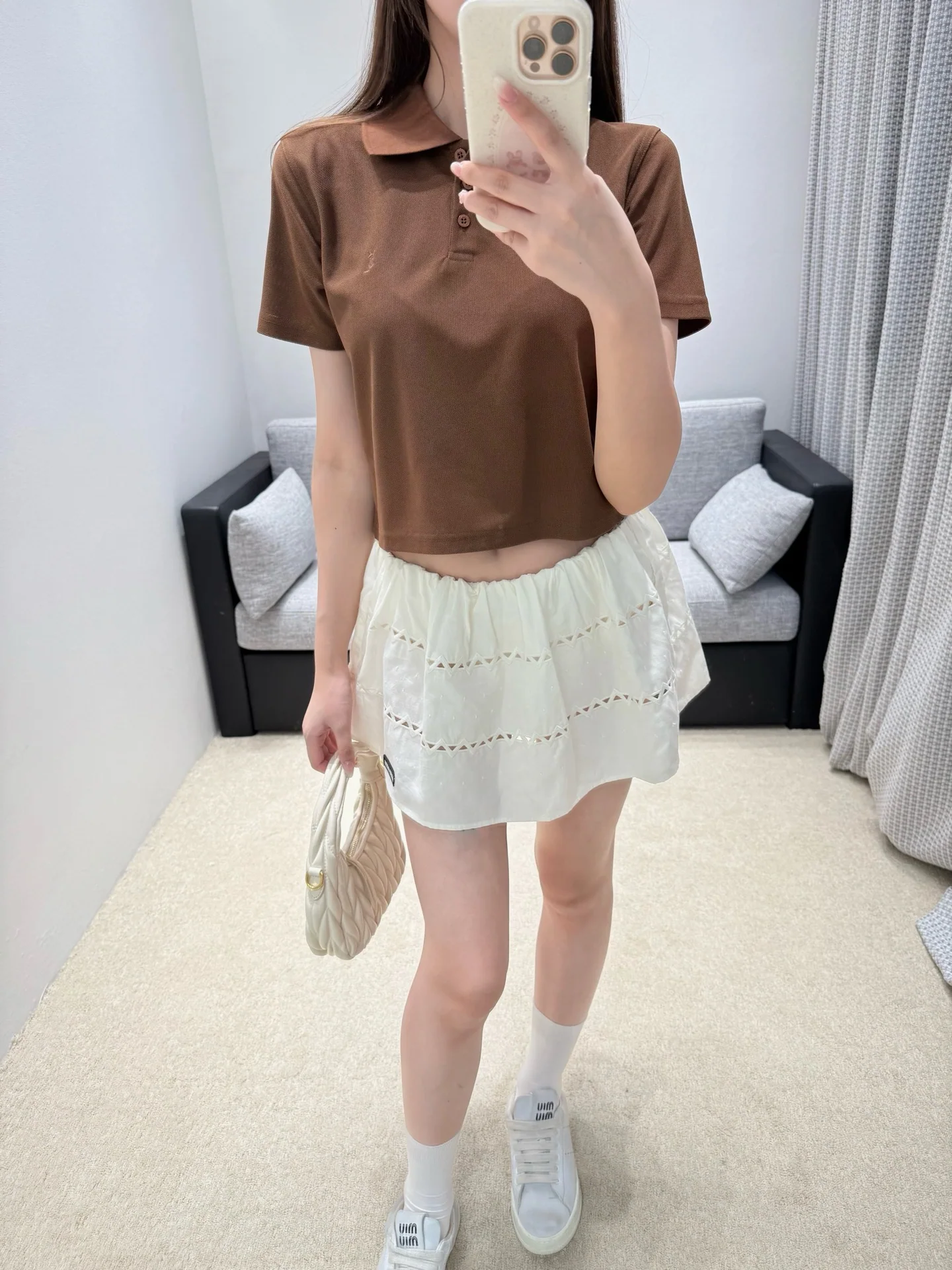 생로랑 여성 반팔 피케 코튼 카라 티셔츠 상세 이미지 2
