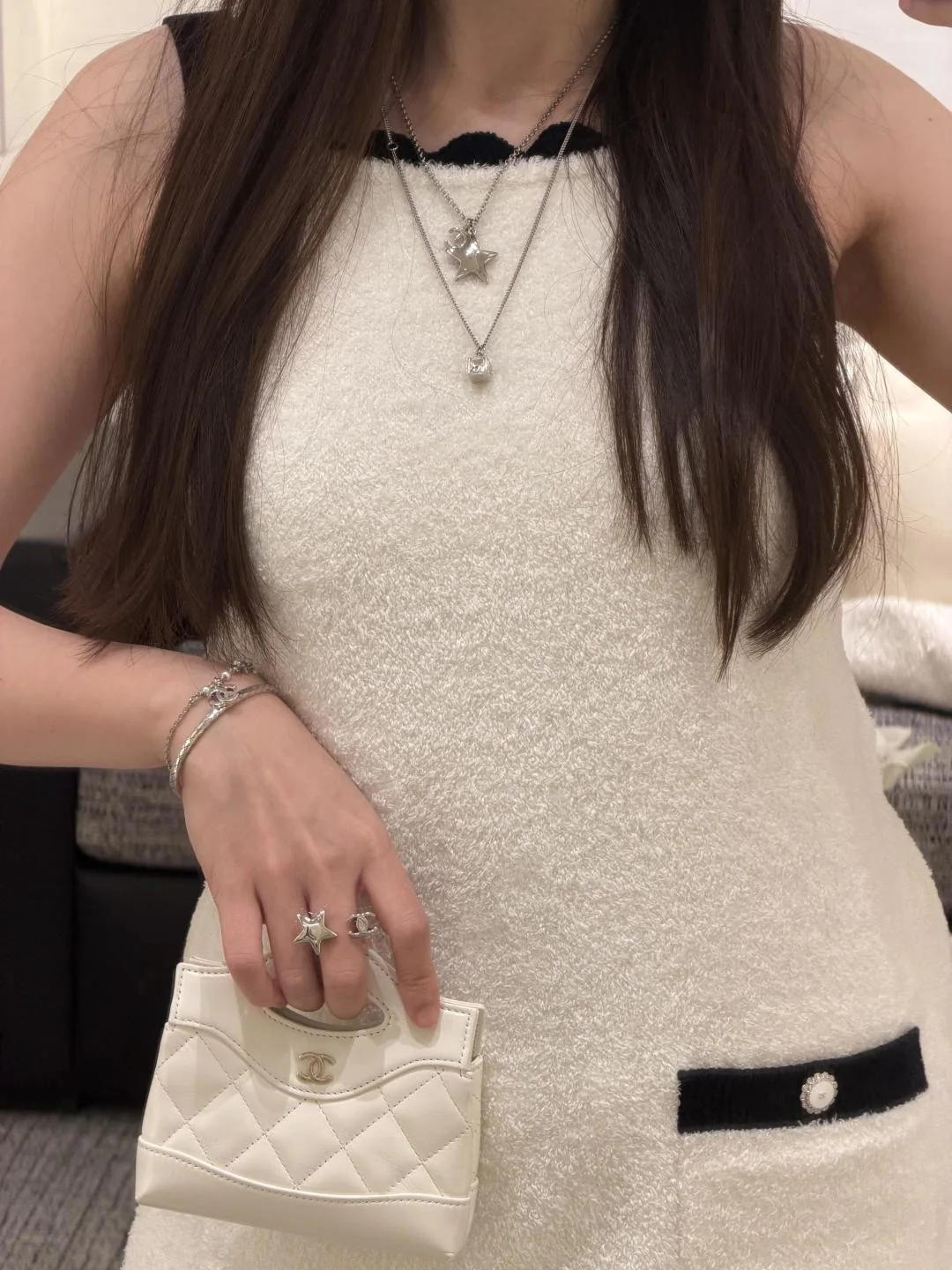 샤넬 파이브 포인티드 스타 더블 C 목걸이 상세 이미지 3