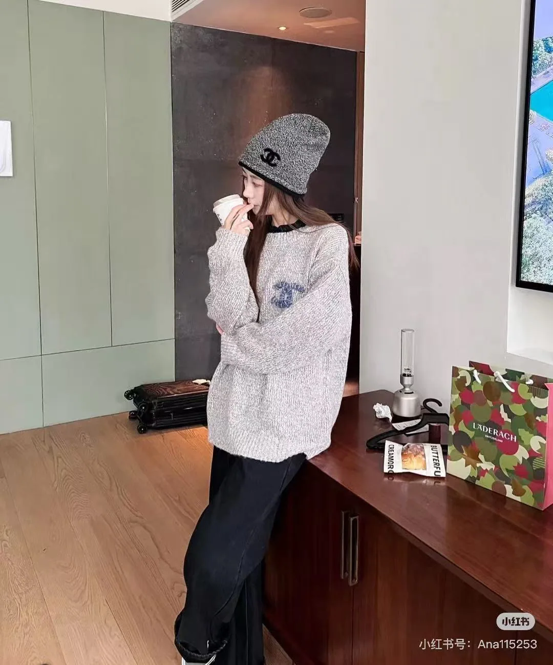 샤넬 울 슬로치 햇 모자 상세 이미지 1