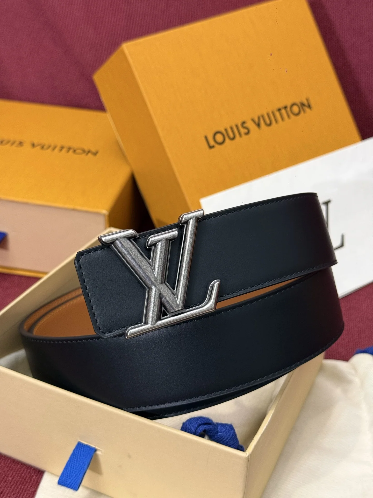 루이비통 다미에 LV 리버시블 벨트 상세 이미지 5