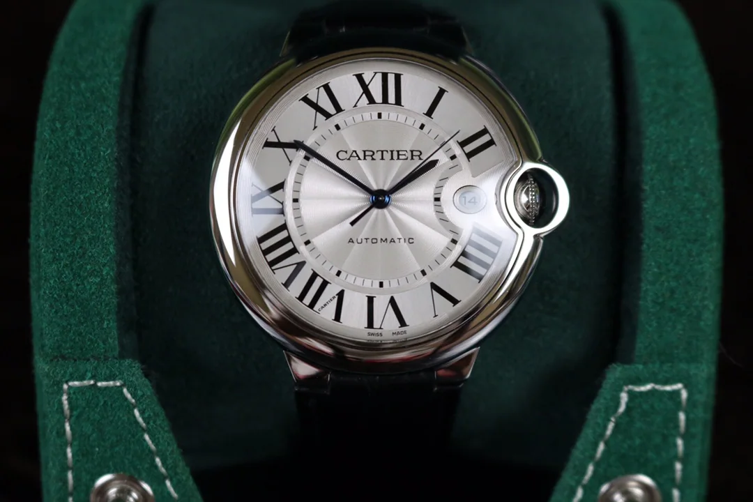 까르띠에 발롱블루 42MM2824 오토매틱 무브먼트 다이아 사파이어 글라스 블루 화이트 스틸밴드 레플리카 42540 Cartier 상세 이미지 1