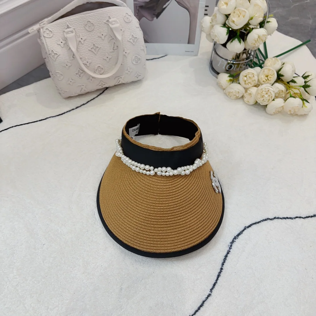 샤넬 진주 장식 자외선 차단 모자 상세 이미지 1