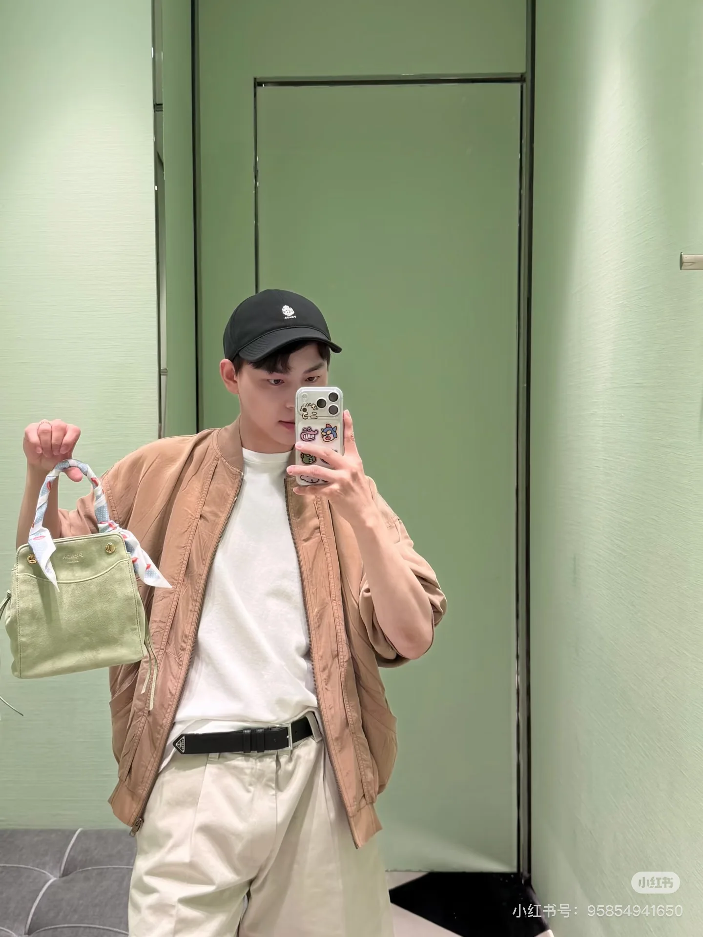 프라다 어스 컬러 데미지 가공 실크 여성 자켓 상세 이미지 8