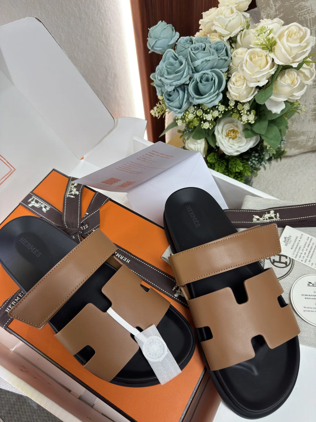 에르메스 스웨이드 염소가죽 남성 샌들 상세 이미지 3