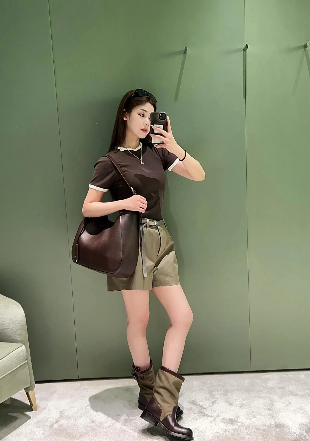 프라다 컬러 블록 립 짜임 여성 반팔 티셔츠 상세 이미지 3
