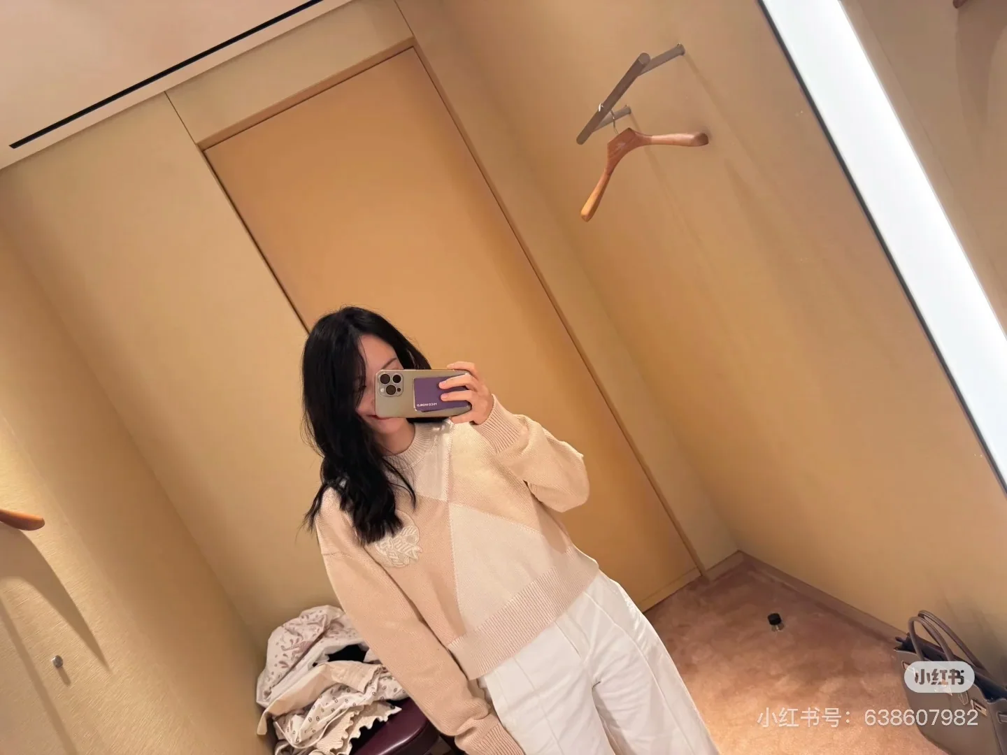 에르메스 컬러 블록 크롭 니트 상세 이미지 5