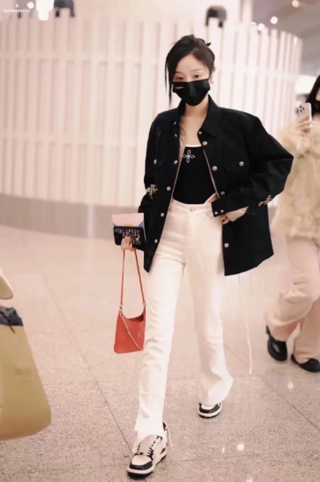 크롬하츠 워크 도그 블랙 데님 레더 크로스 자켓 상세 이미지 3