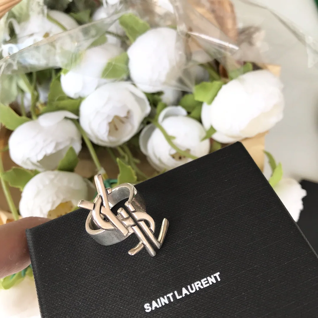 생로랑 YSL 로고 스털링 실버 반지 상세 이미지 3