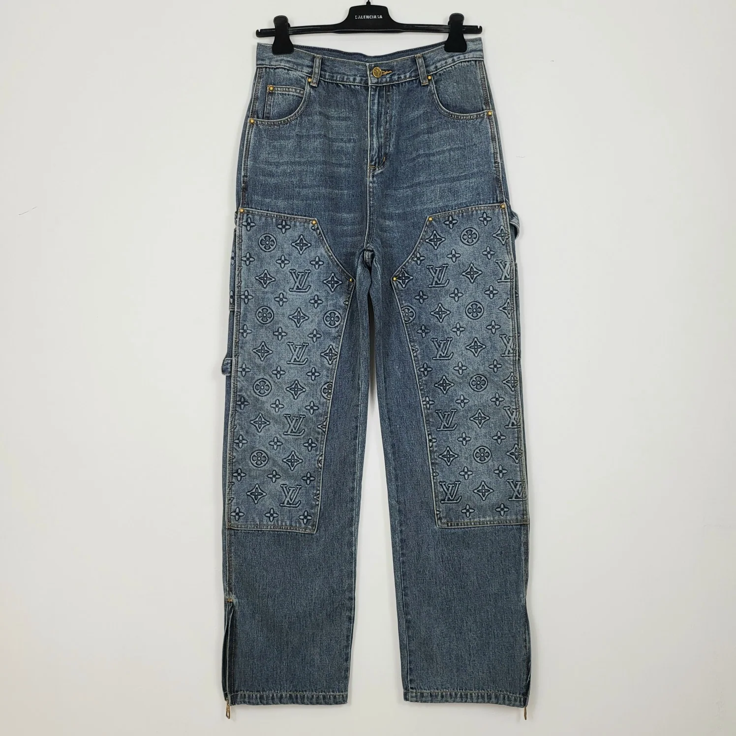 루이비통 23 FW 라이트 블루 워시 데님 남성 바지 23FW