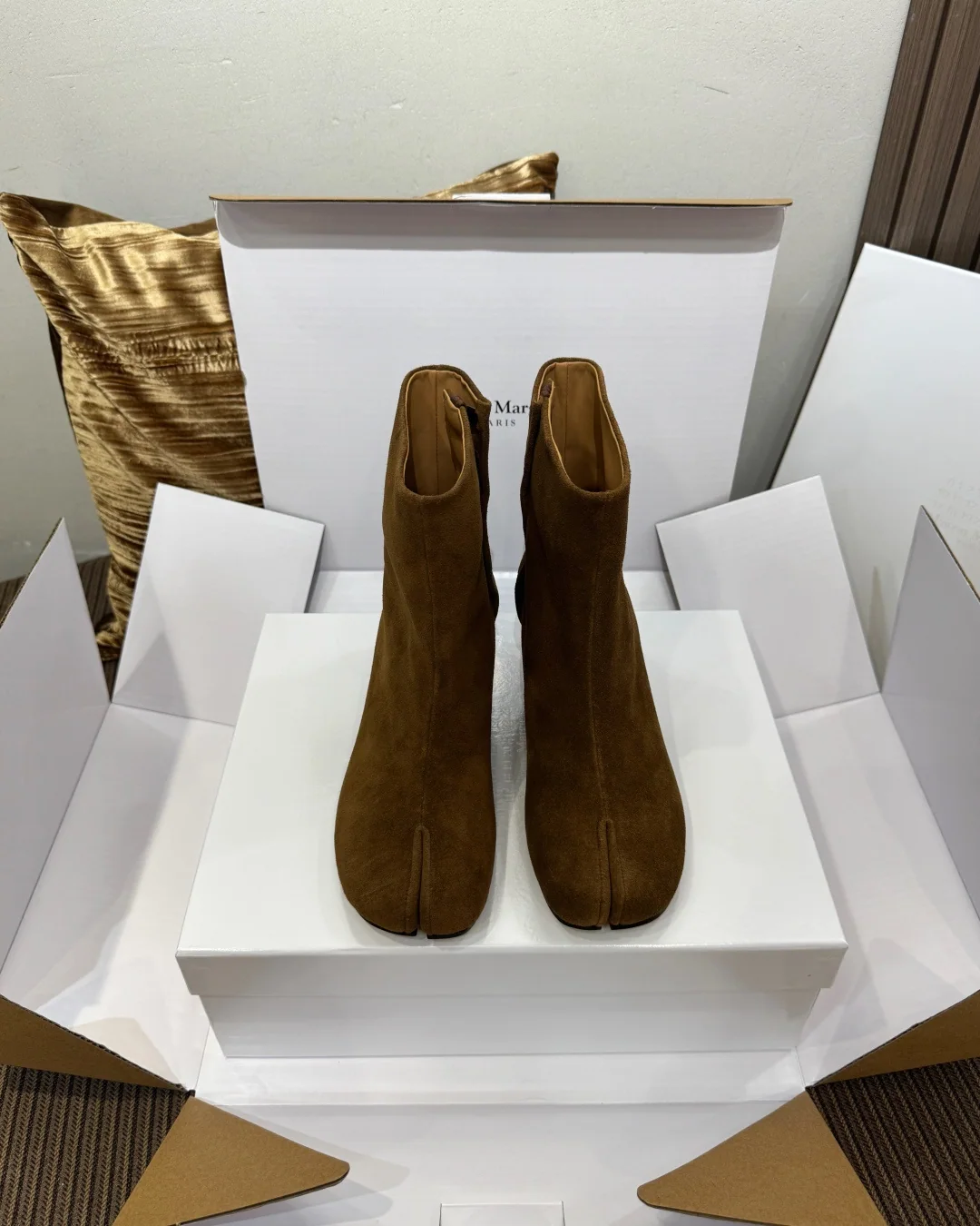 마르지엘라 타비 레더 앵클 부츠 143809
