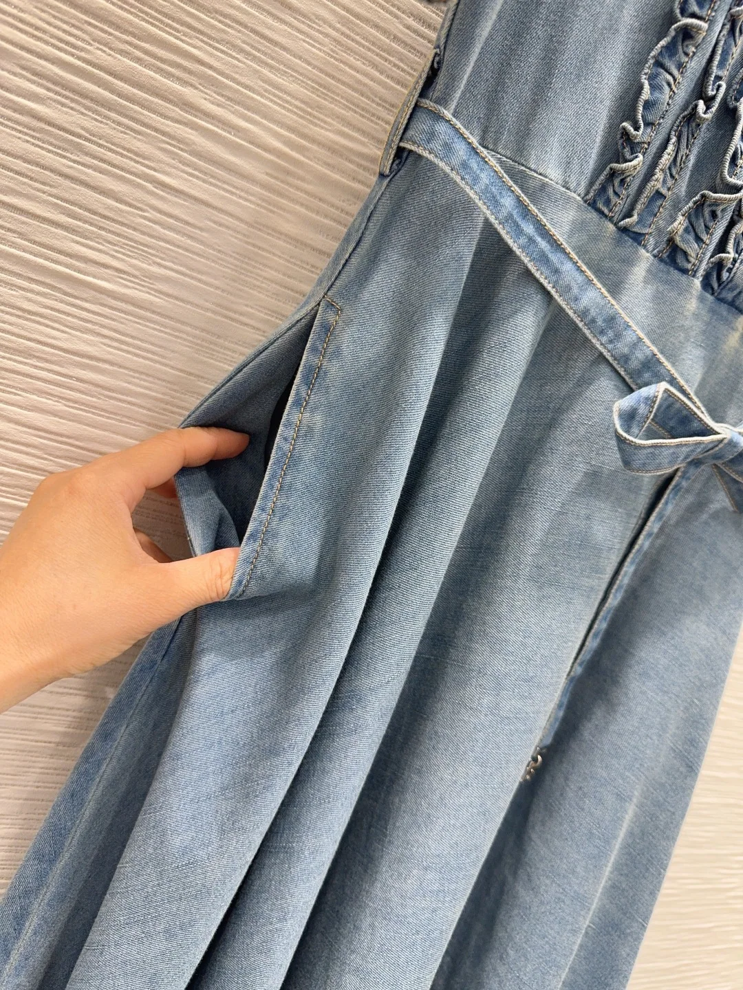 디올 데님 데미지 워시드 여성 원피스 상세 이미지 6