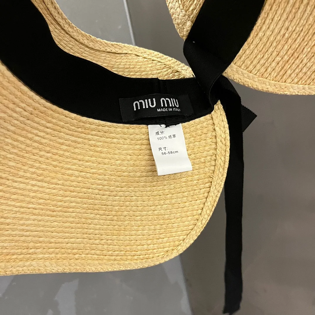 미우미우 라피아 밀짚 모자 상세 이미지 6