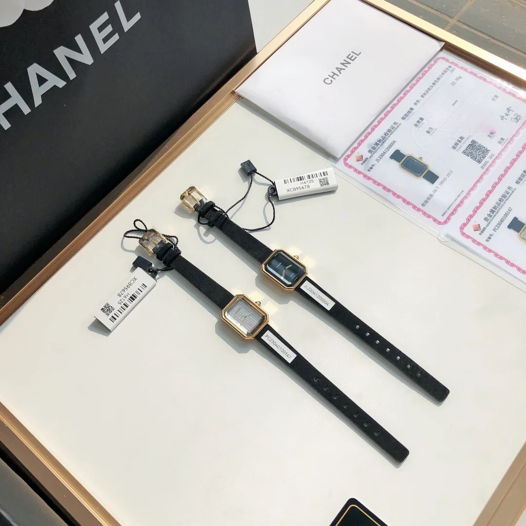 샤넬 슈가큐브 블랙골드 18 K 골드도금 쿼츠 여성 시계 18 K 상세 이미지 8