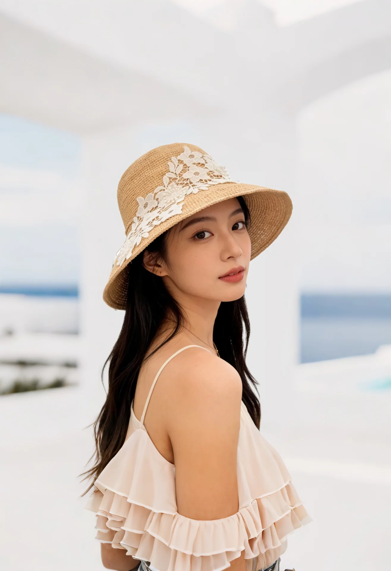 디올 스트로우 레이스 피셔맨 햇 모자 상세 이미지 1