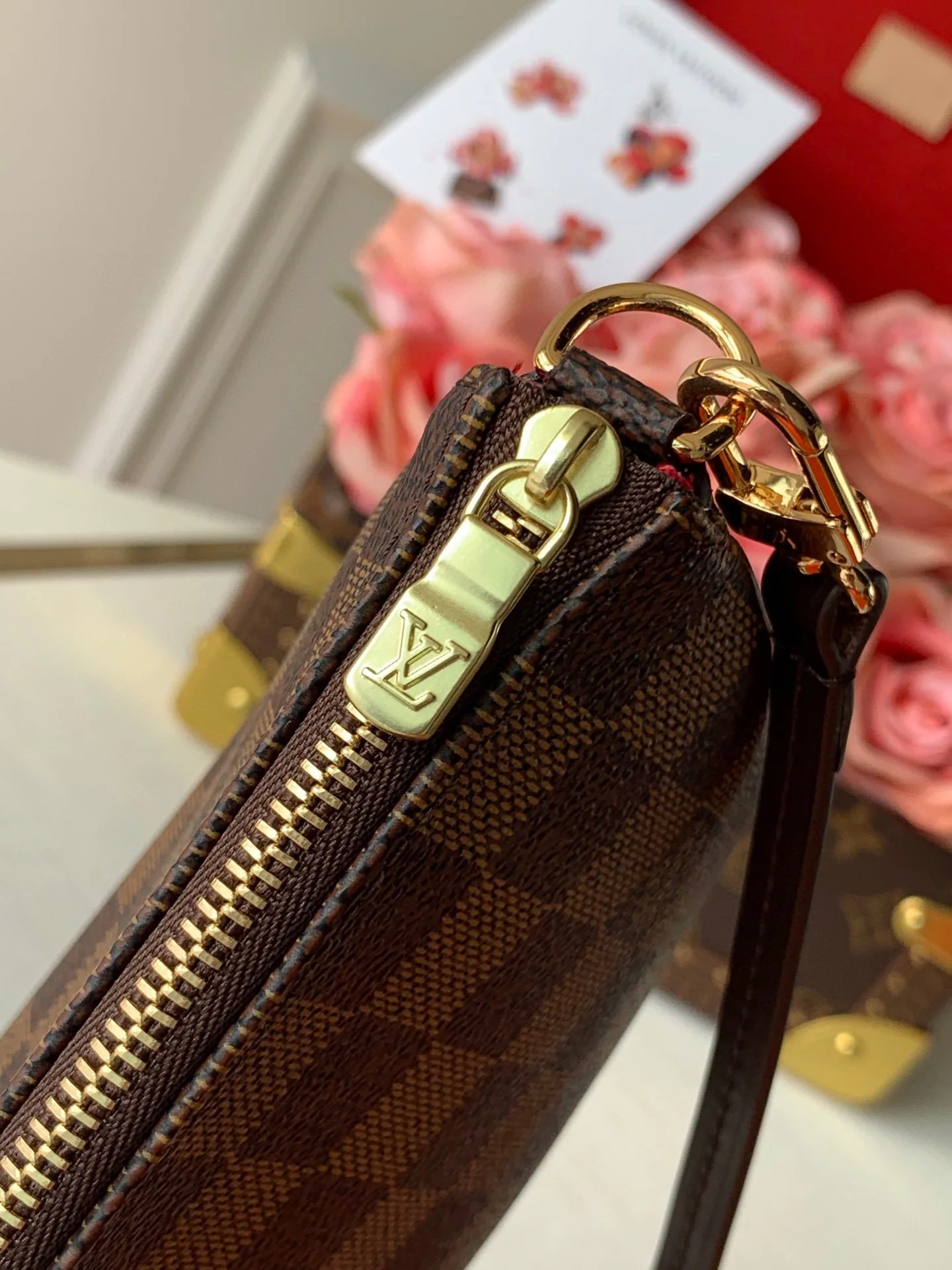 루이비통 커피색 캔버스 핸드백 N41207 상세 이미지 6