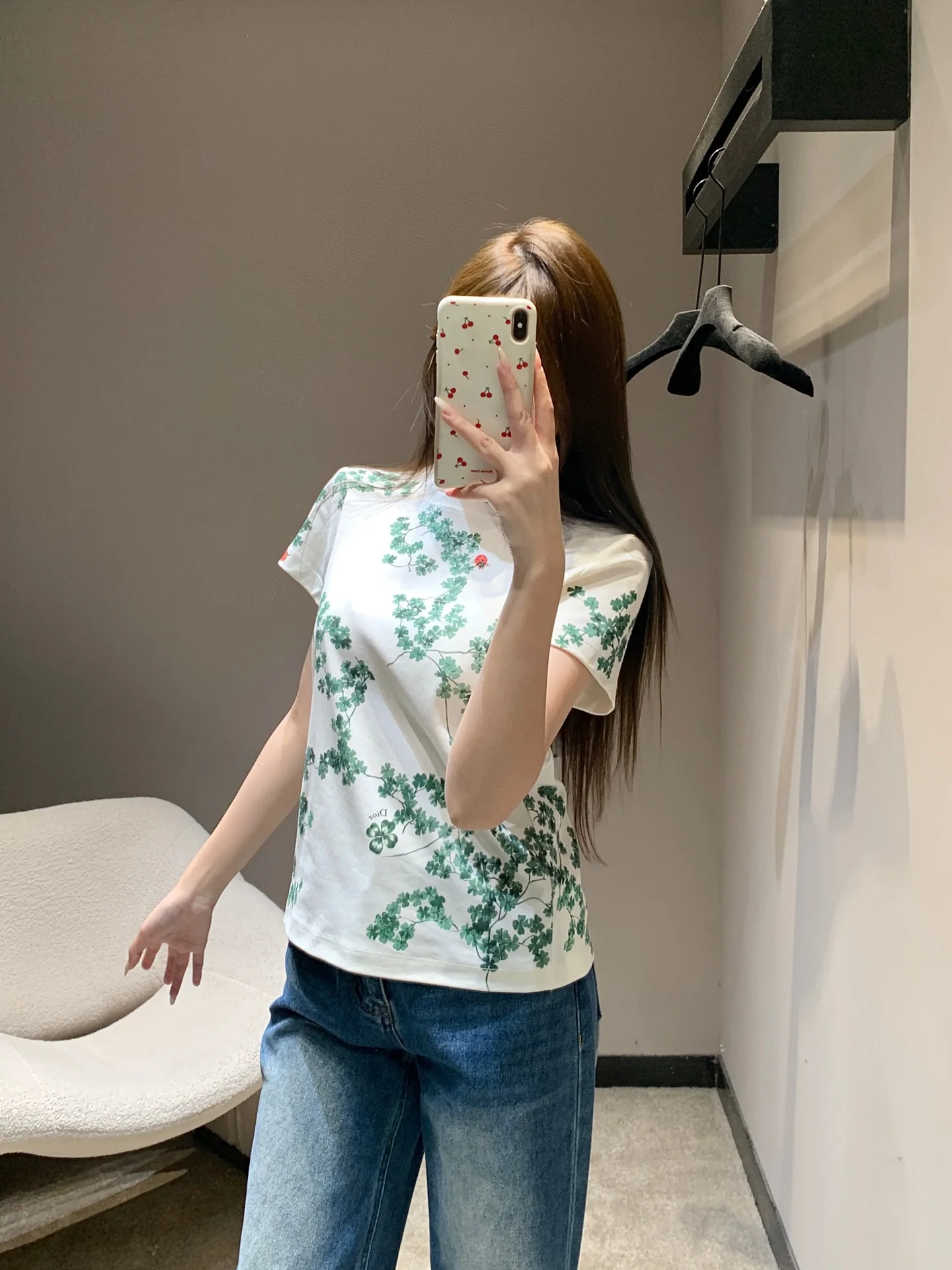 디올 꽃무늬 크루넥 코튼 반팔 티셔츠 26 SS 상세 이미지 7