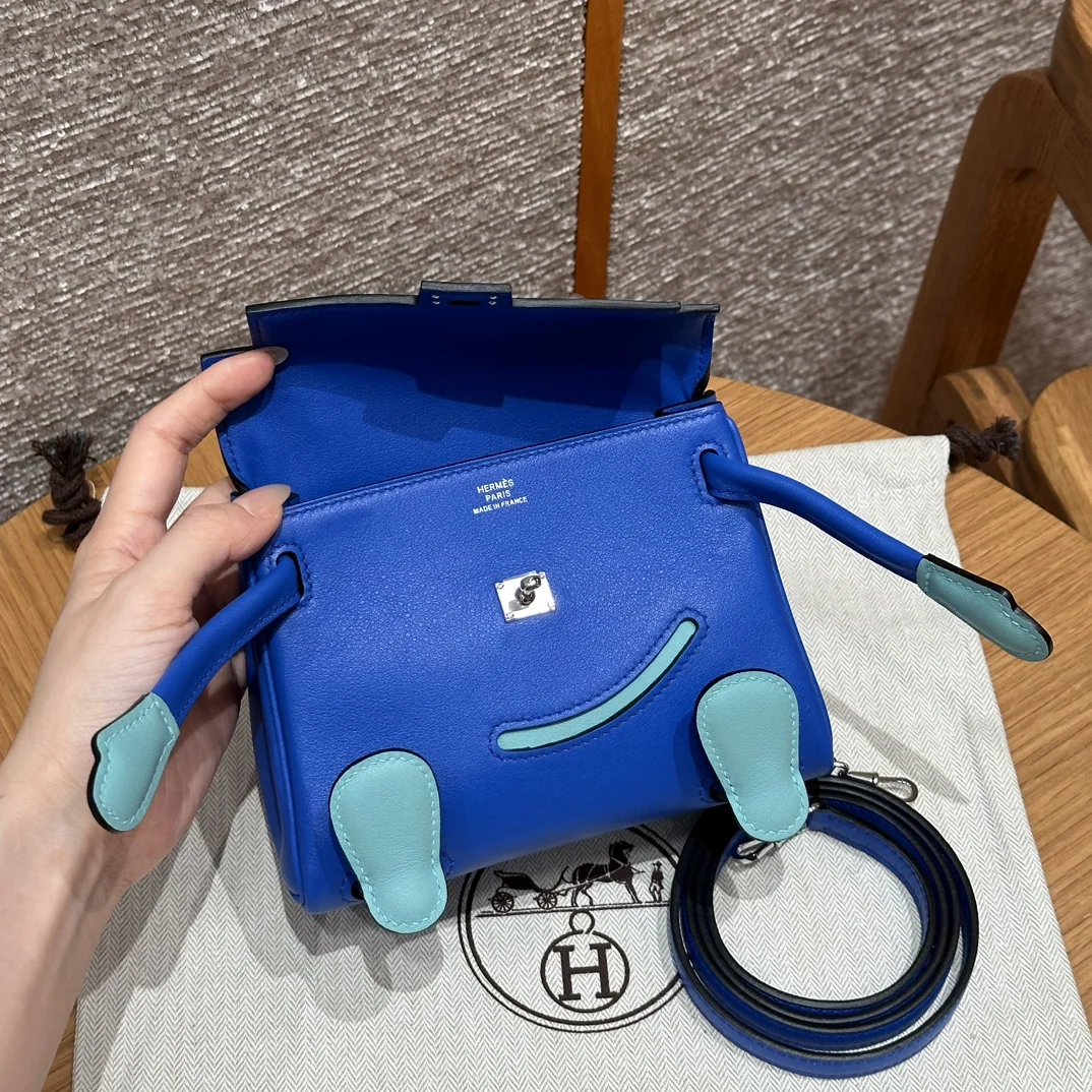 에르메스 켈리 돌 백 블루 실버 하드웨어 가방 상세 이미지 2