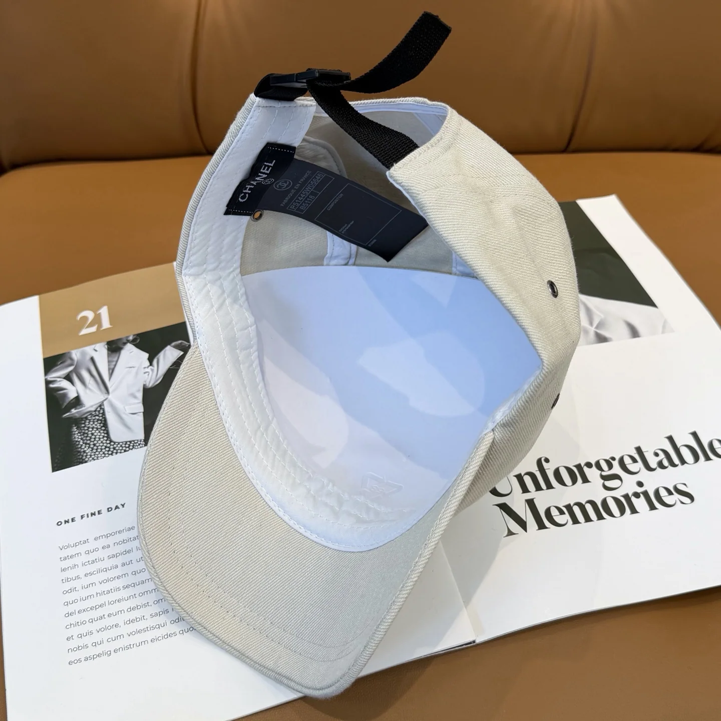 샤넬 3D 자수 로고 베이스볼 모자 상세 이미지 3