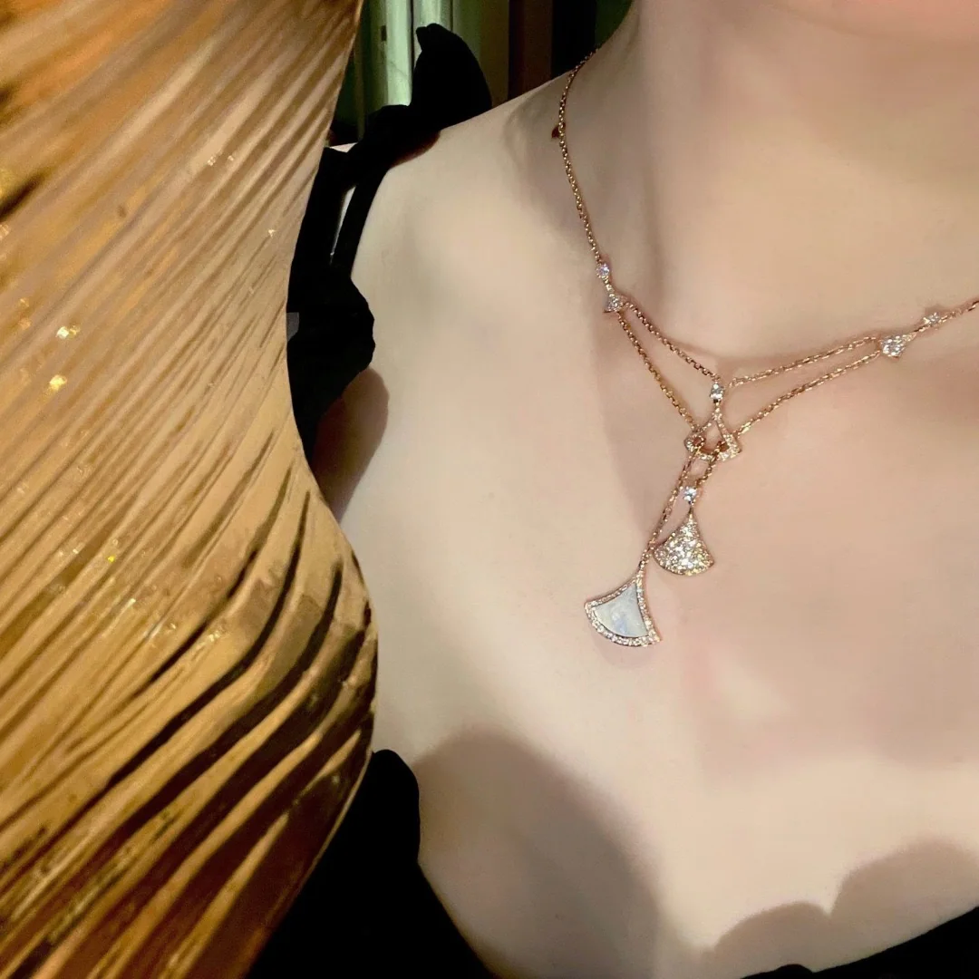 불가리 디바즈 드림 18 K 로즈 골드 더블 레이어 목걸이 상세 이미지 4