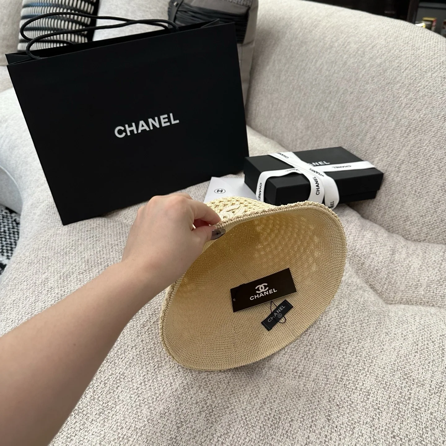 샤넬 시스루 니트 피셔맨 햇 모자 상세 이미지 8