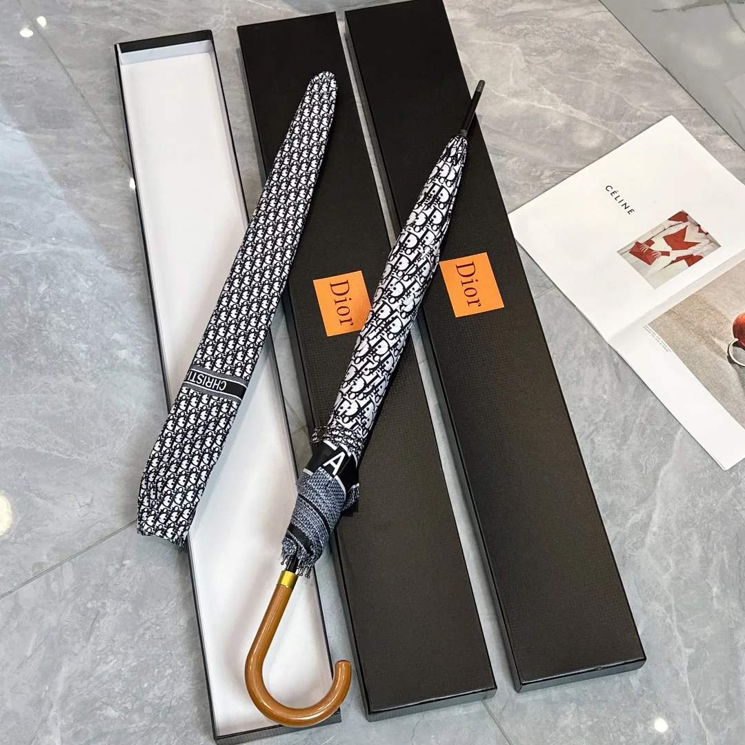 디올 무광 목재 손잡이 롱 우산 상세 이미지 2