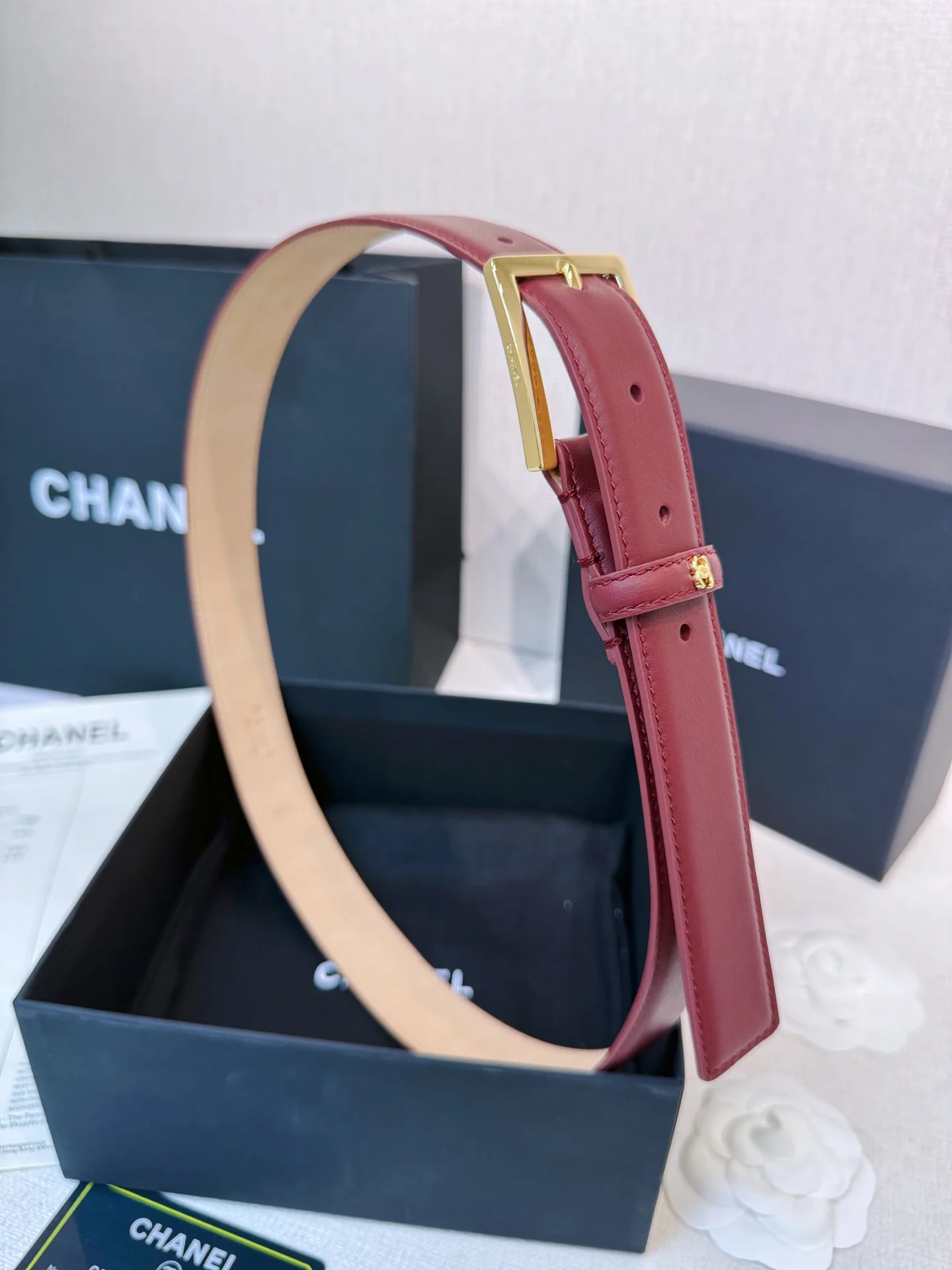 샤넬 송아지가죽 실버 메탈 벨트 상세 이미지 1
