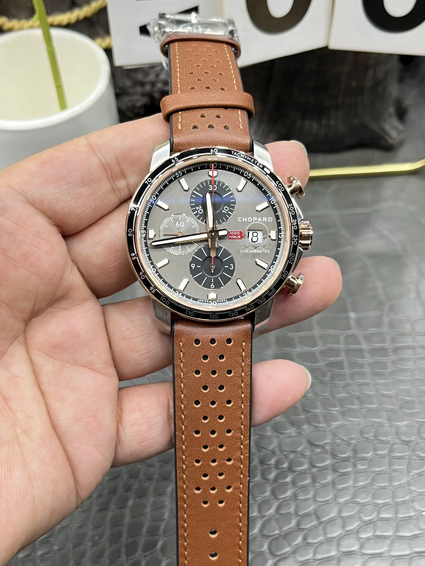 쇼파드 밀레밀리아 레이싱 공장 7750 크로노그래프 남성 시계 레플리카 45078 Chopard